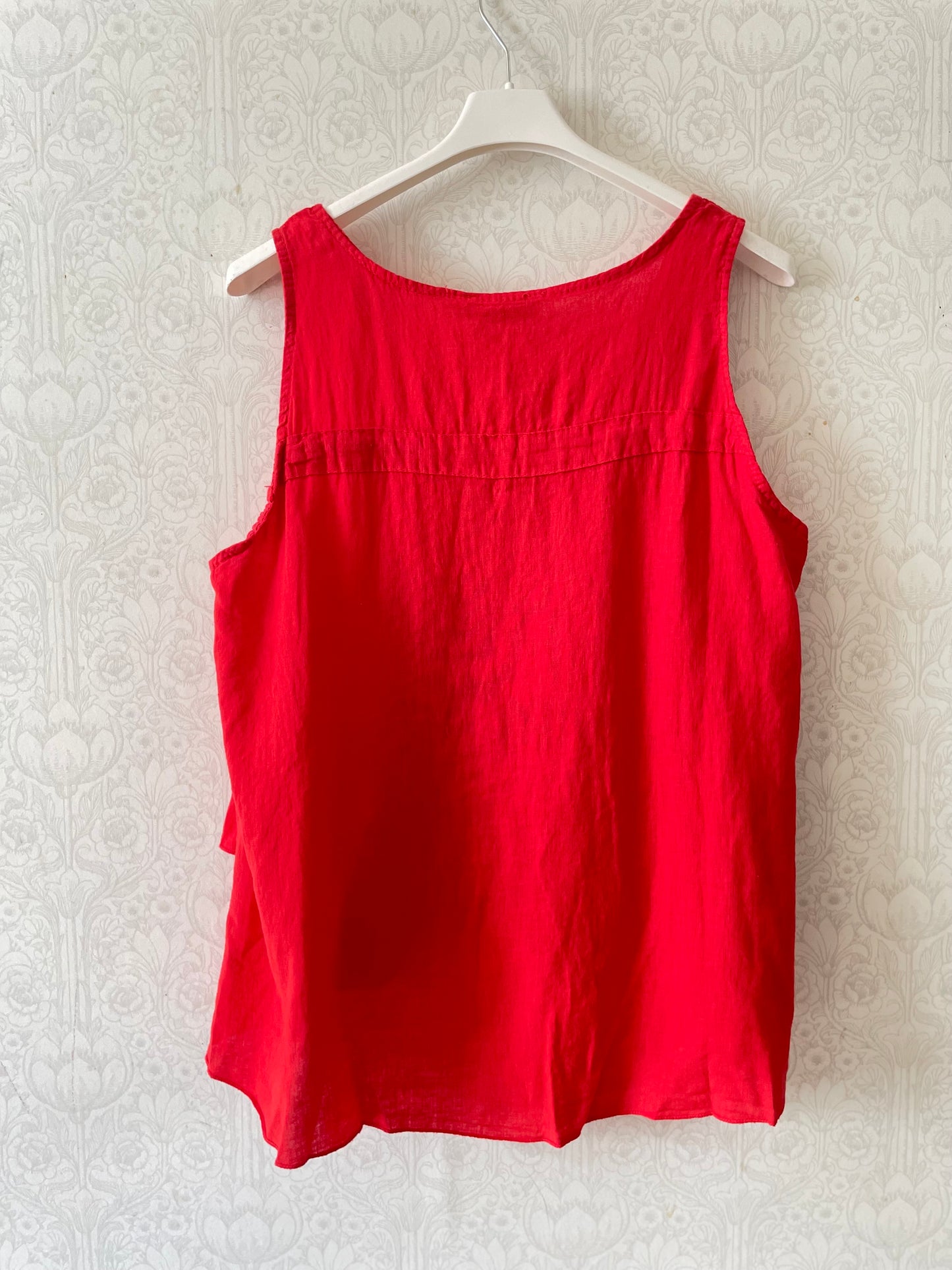 Blus i linne & viscos ~ röd