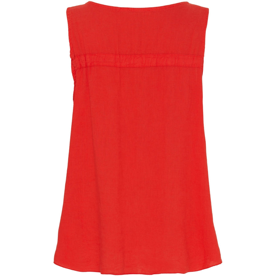 Blus i linne & viscos ~ röd