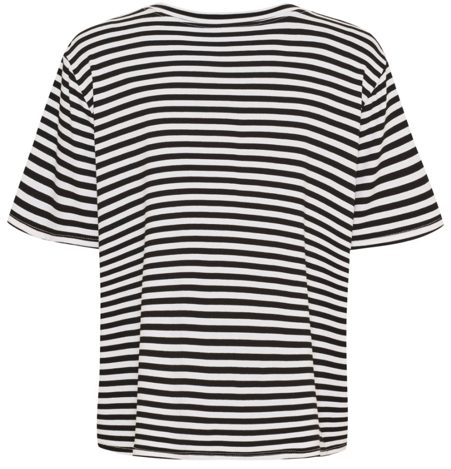 Randig blus i viscos ~ svart