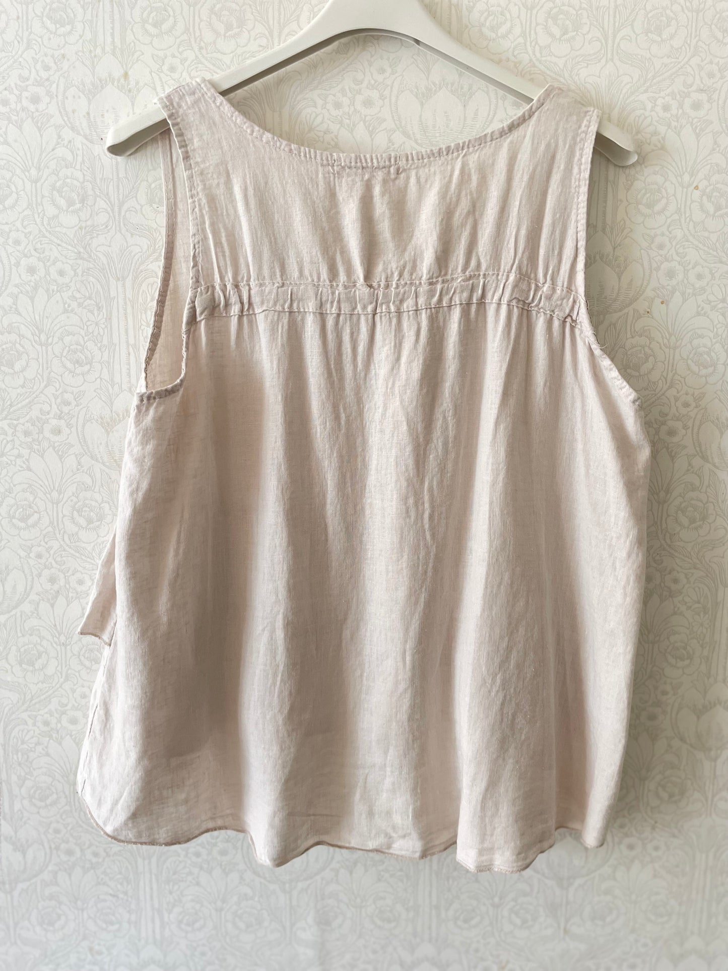 Blus i linne & viscos ~ beige