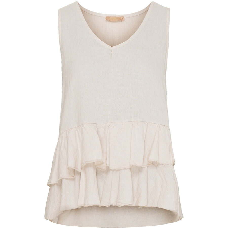 Blus i linne & viscos ~ beige