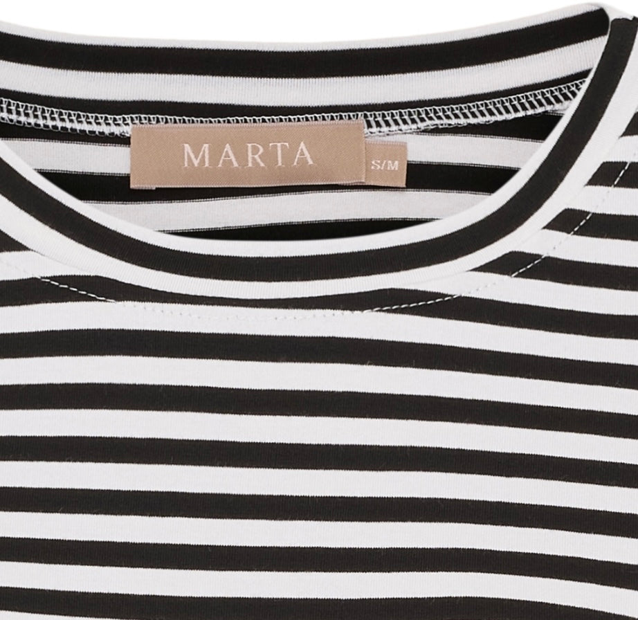 Randig blus i viscos ~ svart