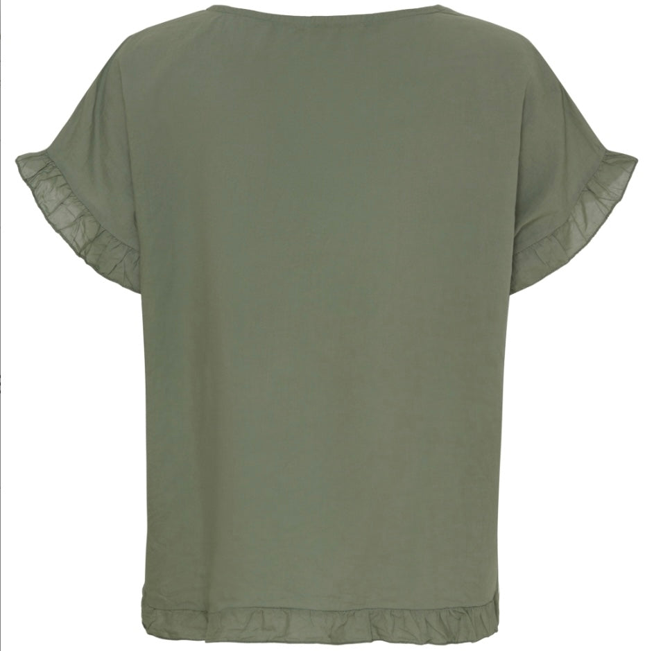 Topp med volangärm ~ army