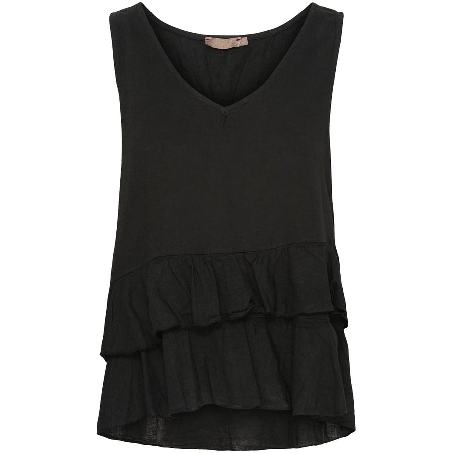 Blus i linne & viscos ~ svart