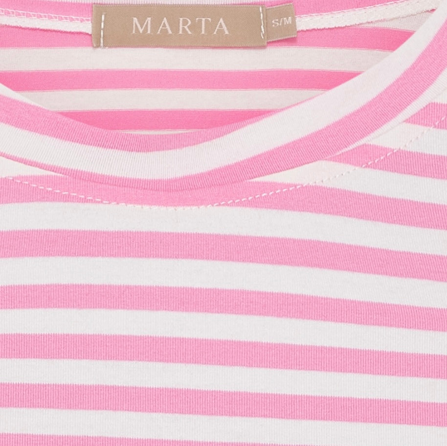 Randig blus i viscos ~ rosa