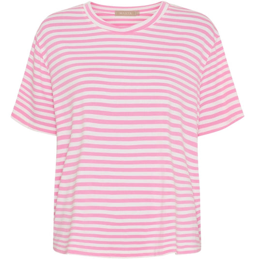 Randig blus i viscos ~ rosa